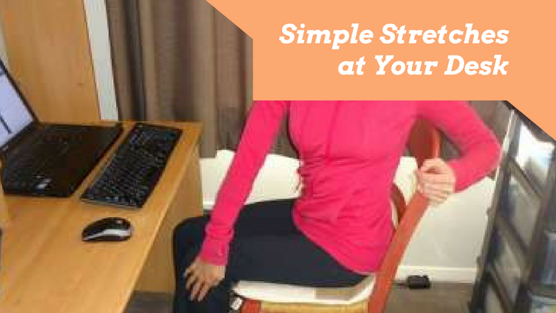 Simple stretches at your desk if you get hip pain when sitting or tight shoulders
