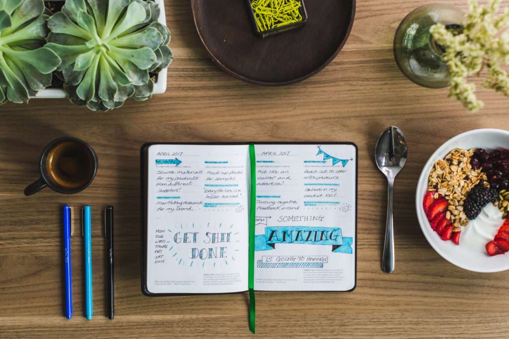 To rein in a flood of thoughts, make sure you do a brain dump by writing all your to-dos, worries, ideas, and other thoughts into a piece of paper, as part of your morning routine.