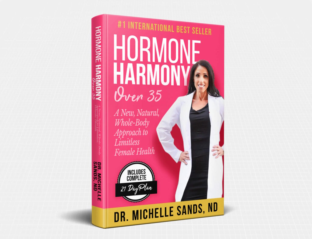 Dr Michelle Sands book mock up Hormone Harmony over 35.